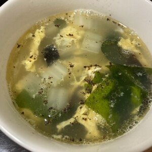 中華風♪白菜とわかめの卵スープ